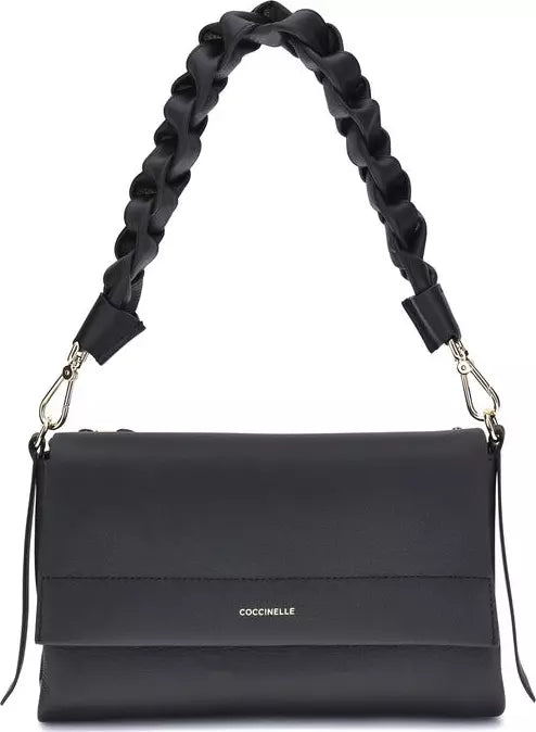 Coccinelle  Black Calf Leather Bos Taurus Shoulder Bag