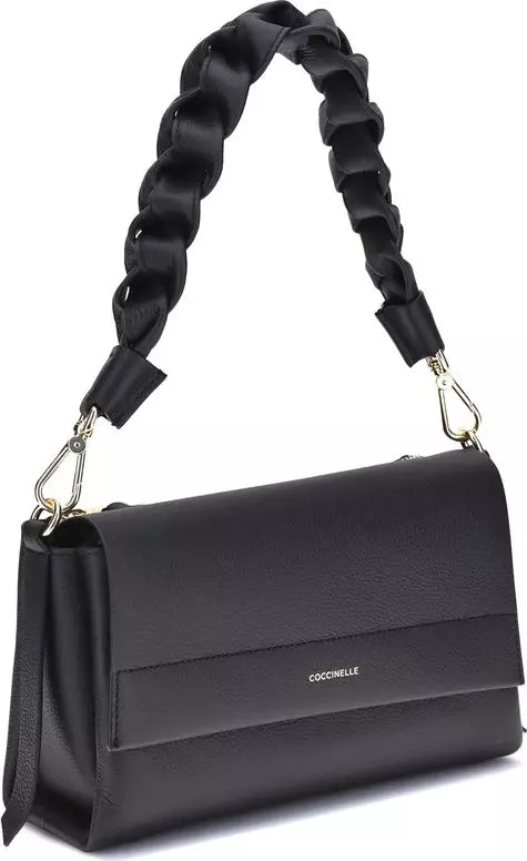 Coccinelle  Black Calf Leather Bos Taurus Shoulder Bag