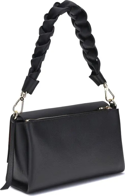 Coccinelle  Black Calf Leather Bos Taurus Shoulder Bag