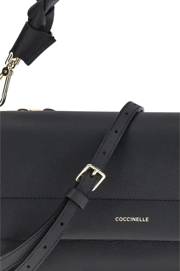 Coccinelle  Black Calf Leather Bos Taurus Shoulder Bag