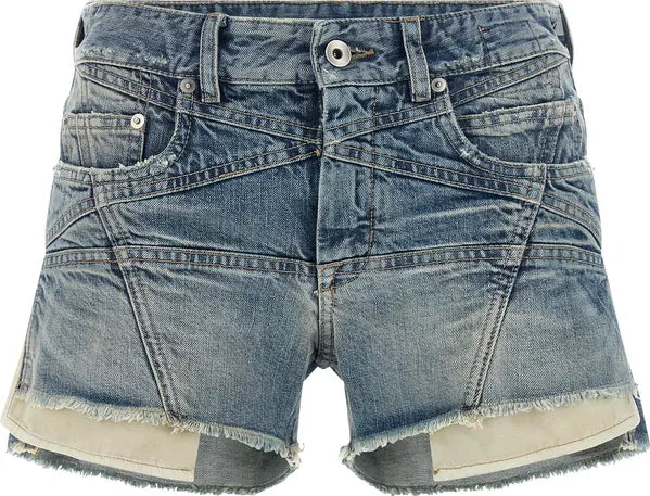 DRKSHDW  Blue Cotton Bermuda Shorts