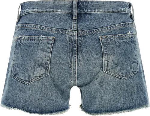 DRKSHDW  Blue Cotton Bermuda Shorts